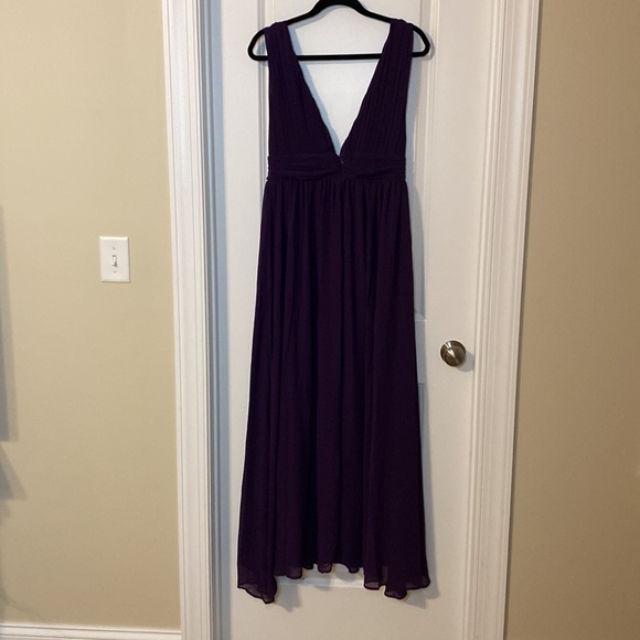 Love X Design NWOT plunging neckline empire waist eggplant dress Nordstrom - Picture 5 of 5